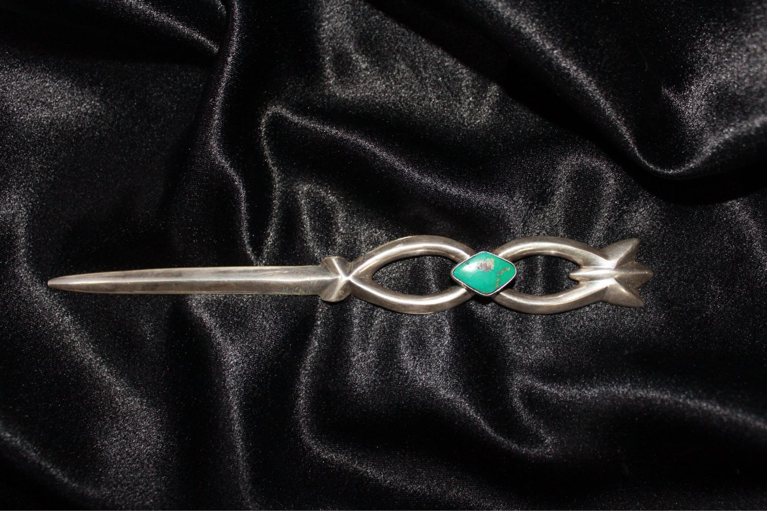 Sterling Silver Sand Cast and Turquoise Letter Opener