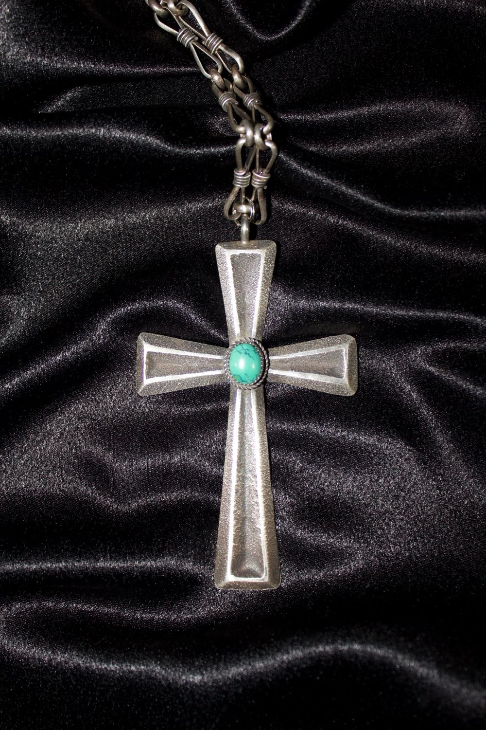 Sand Cast Turquoise Cross