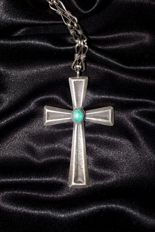 Sand Cast Turquoise Cross