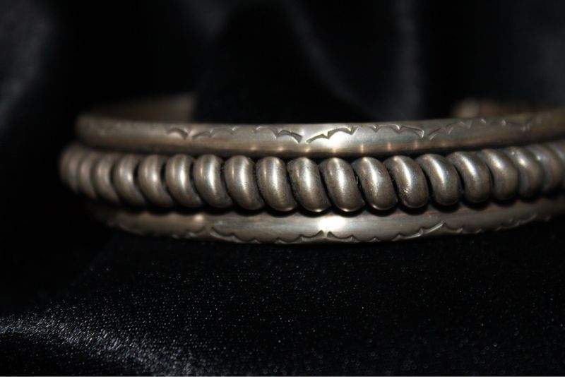 Sterling Silver Twisted and Stamped Bracelet