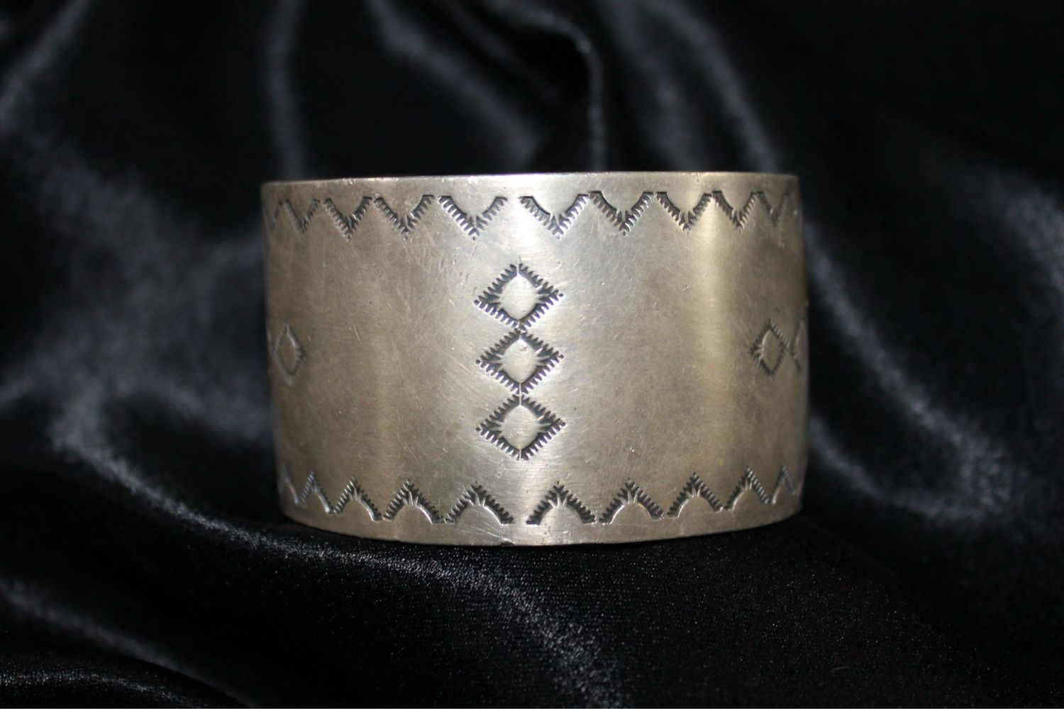 Wide Sterling Silver Stamped Bracelet