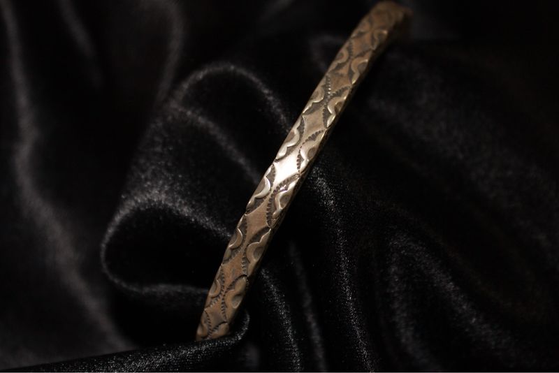Thin Sterling Silver Stamped Bracelet