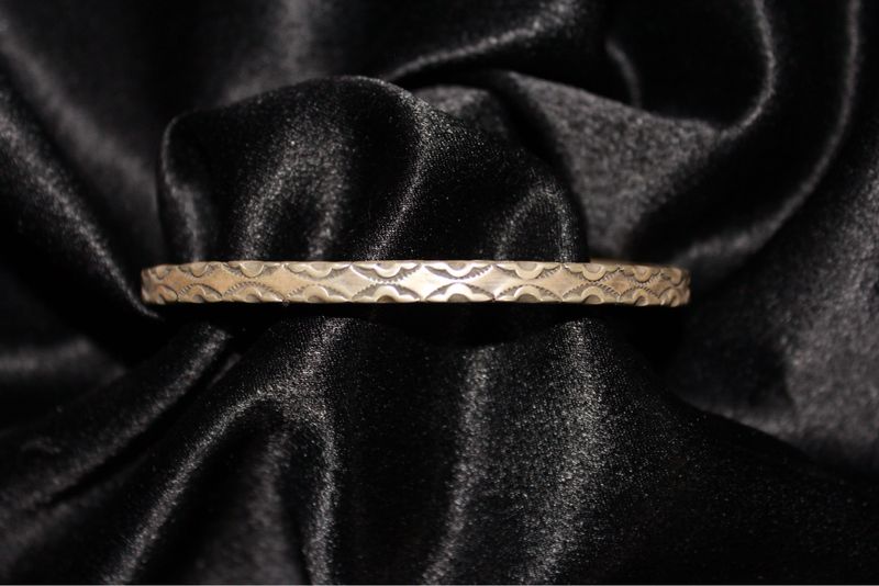 Thin Sterling Silver Stamped Bracelet