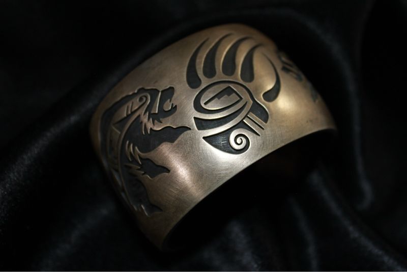 Hopi Sterling Silver Bear Bracelet
