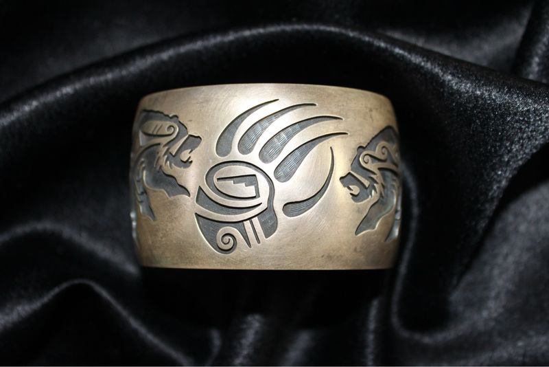 Hopi Sterling Silver Bear Bracelet