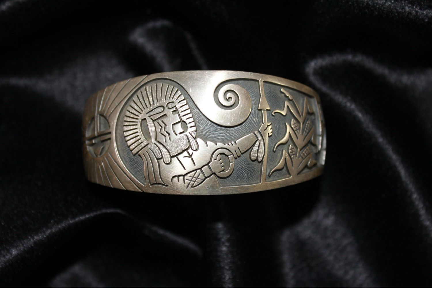 Hopi Design Sterling Silver Bracelet
