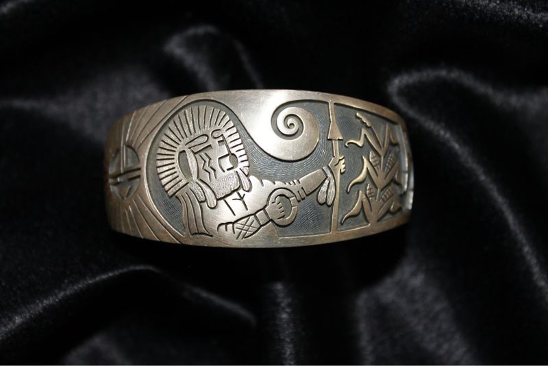 Hopi Design Sterling Silver Bracelet