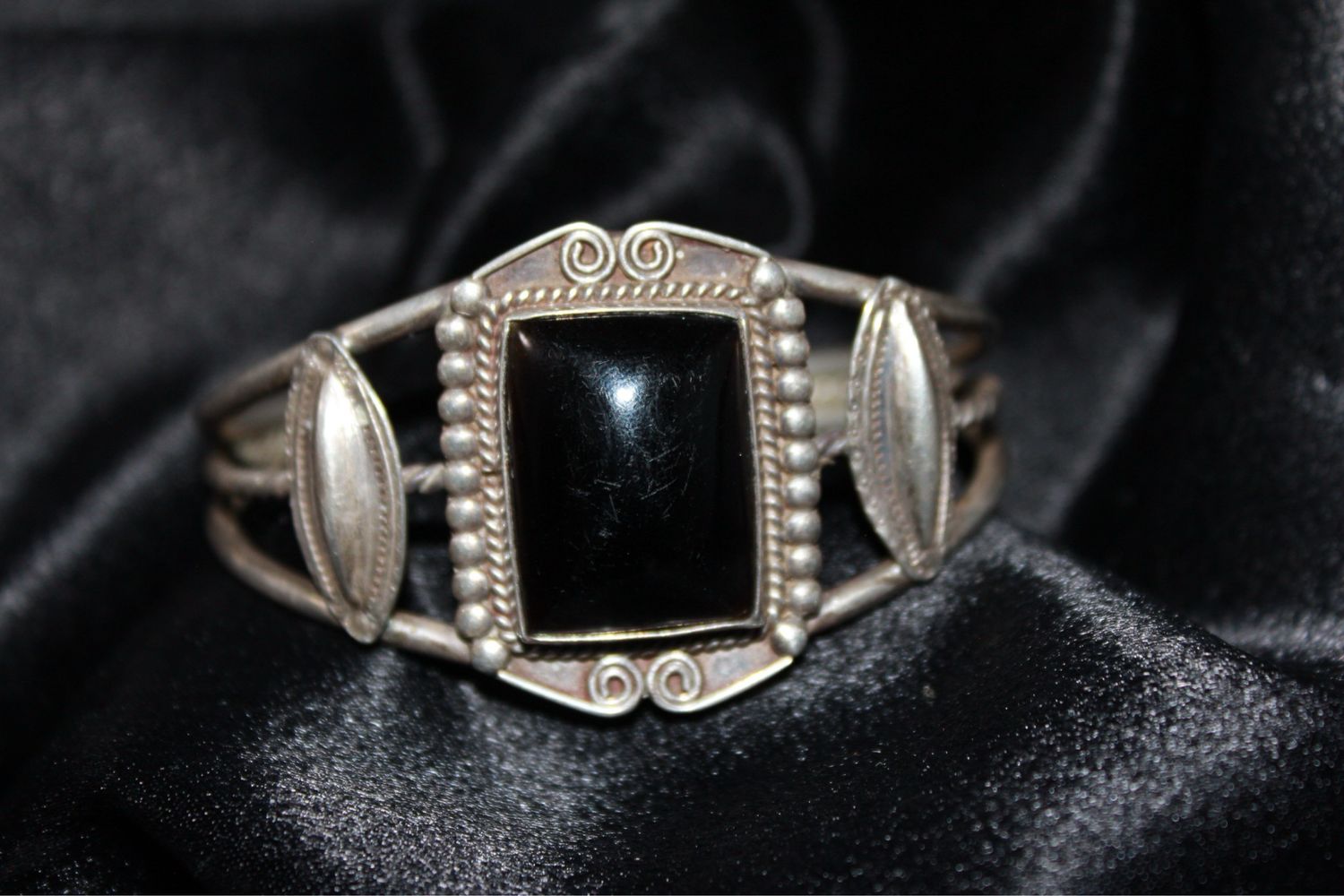Sterling Silver and Onyx Bracelet