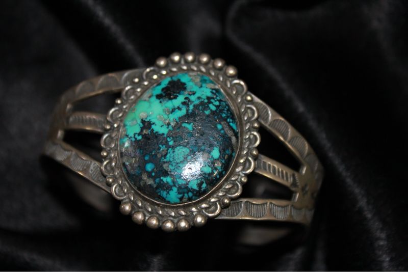 Sterling Silver and Natural Turquoise Bracelet