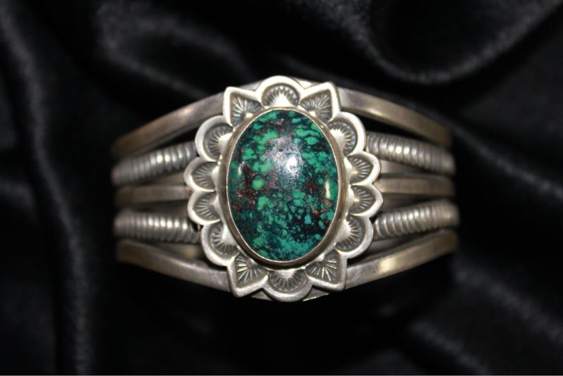 Sterling Silver and Chinese Turquoise Bracelet