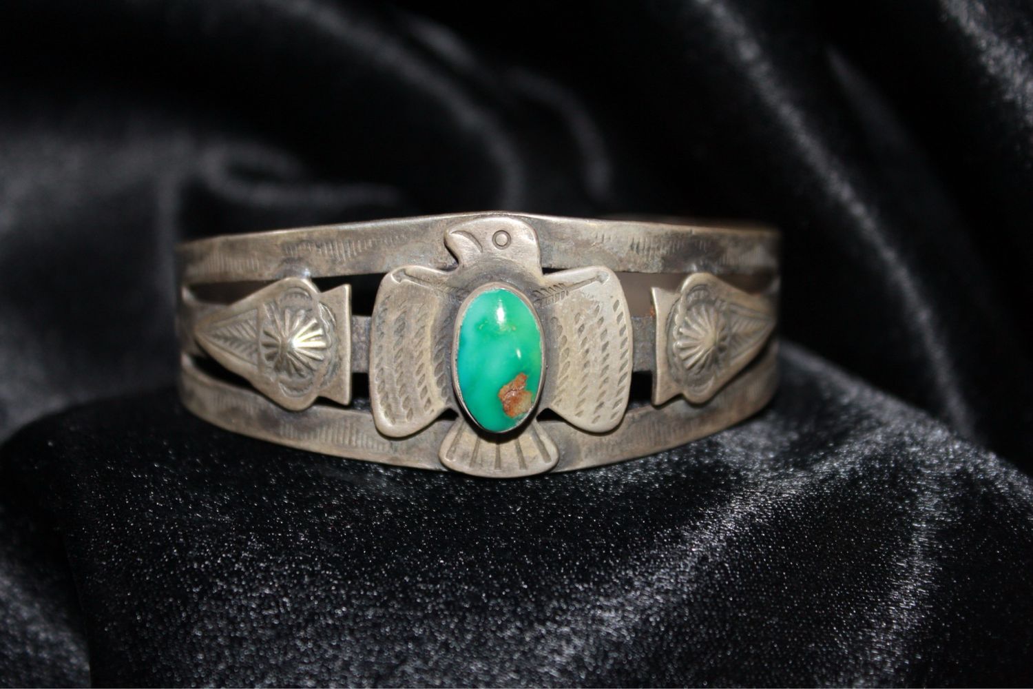 Sterling Silver and Turquoise Thunderbird Bracelet