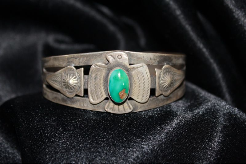 Sterling Silver and Turquoise Thunderbird Bracelet
