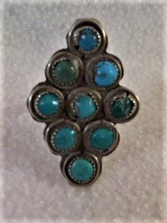 Sterling Silver and Turquoise Cluster Ring