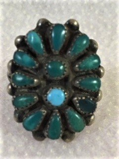 Sterling Silver and Turquoise Cluster Ring