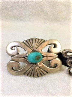 LM Sterling Silver and Nevada Turquoise Butterfly Concho Belt