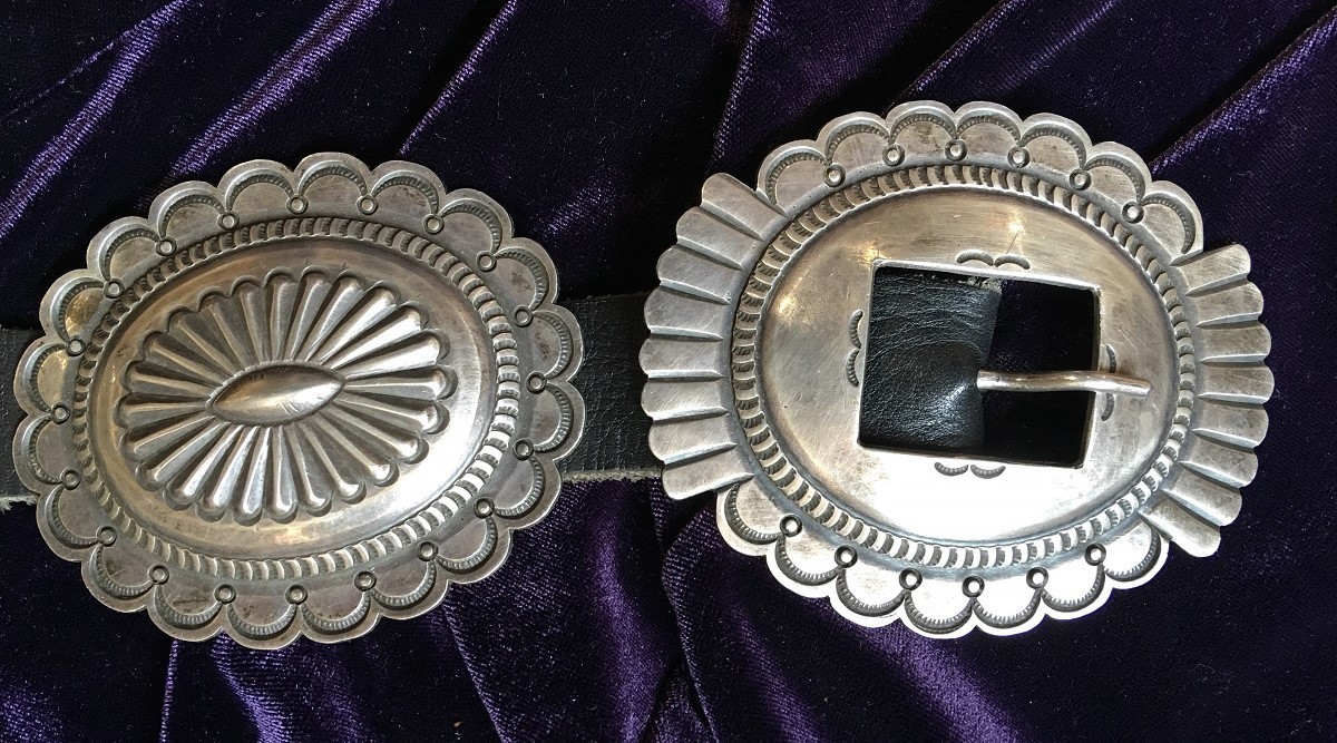 Sterling Silver Rosette Shaped Concho Belt