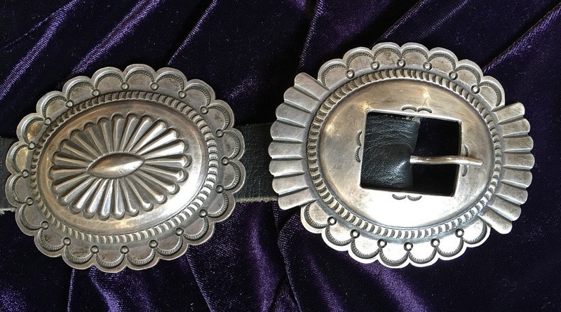 Sterling Silver Rosette Shaped Concho Belt