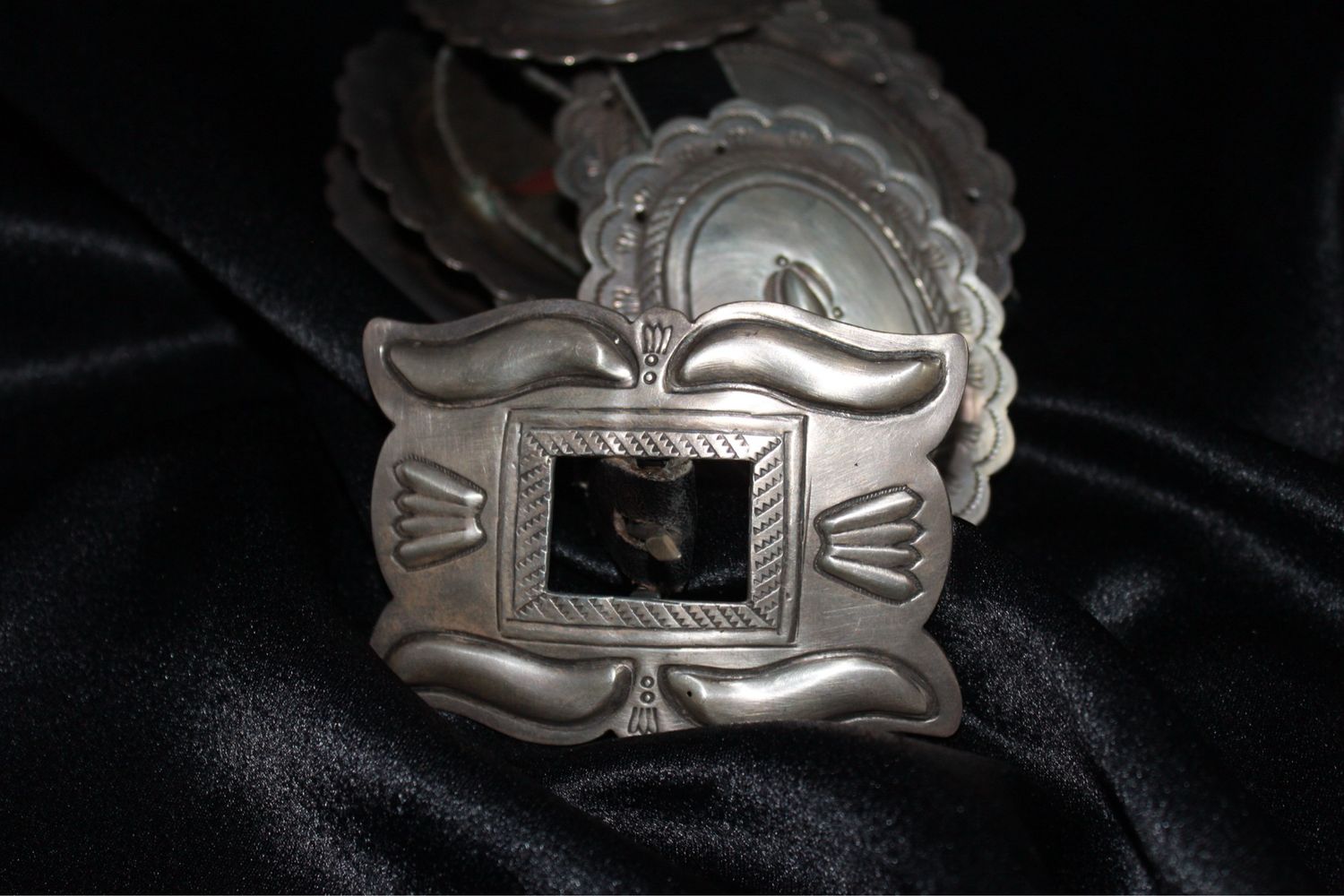 Sterling Silver Concho Belt Circa 1950-1960