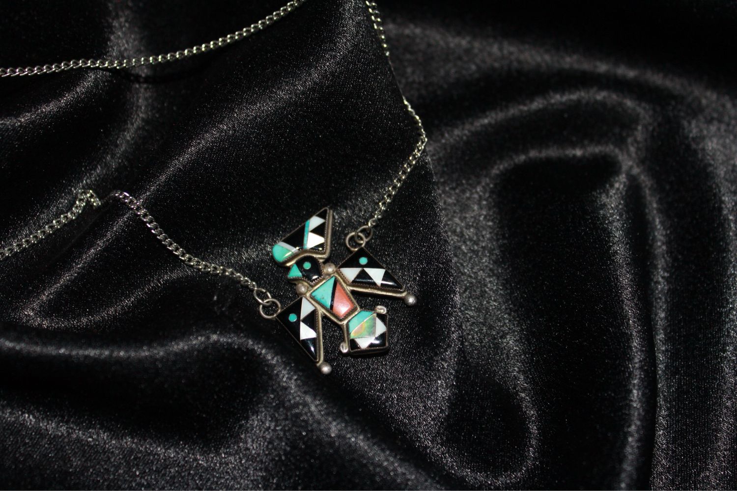 Zuni Sterling Silver Thunderbird Necklace