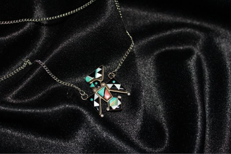 Zuni Sterling Silver Thunderbird Necklace