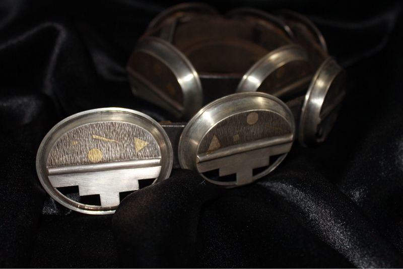 Sterling Silver &amp; 24k Gold Overlay Concho Belt