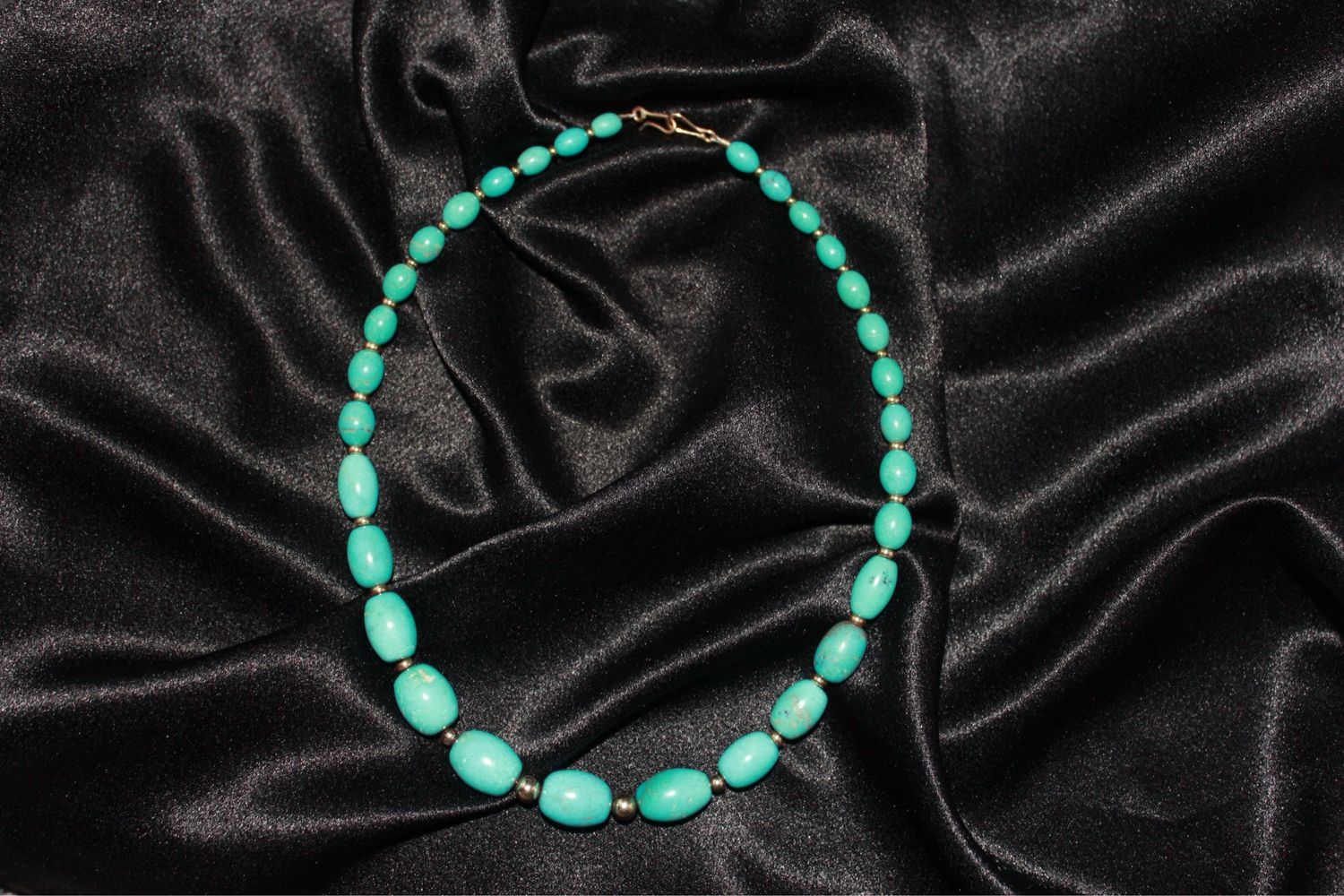 14K Yellow Gold &amp; Turquoise Beaded Necklace