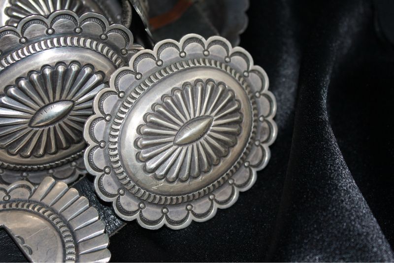 Sterling Silver Rosette Shaped Concho Belt