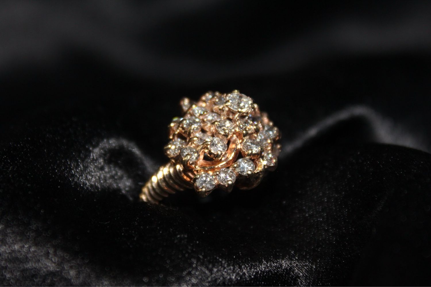 14K and Diamond Cluster Ring