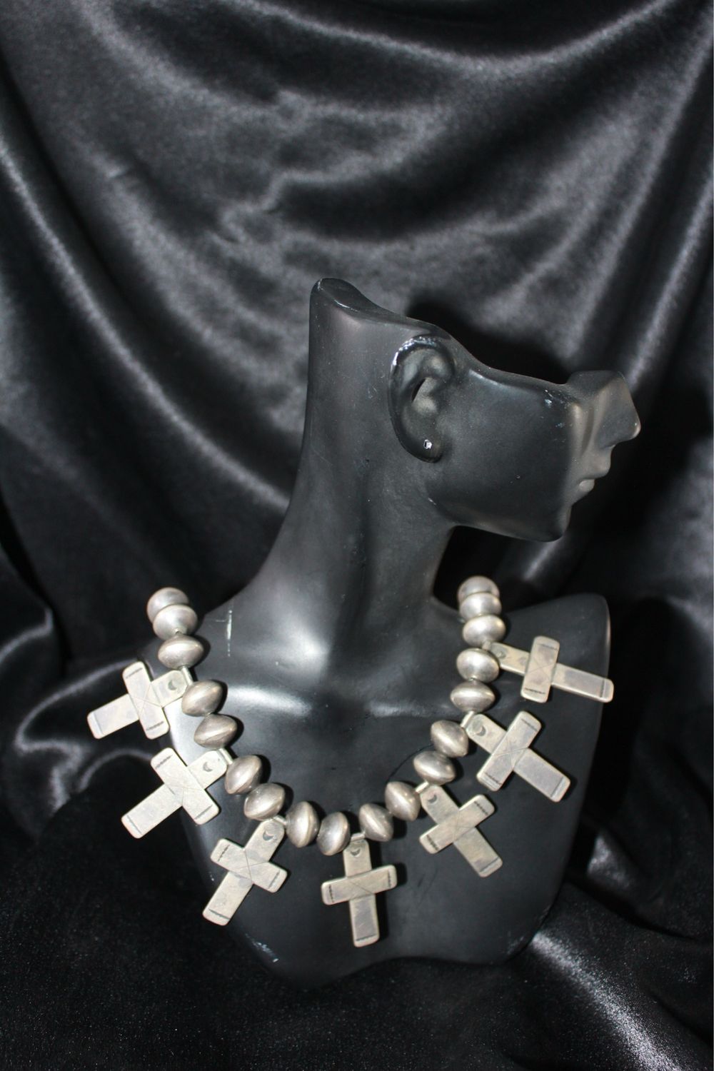 Silver Pueblo Cross Necklace