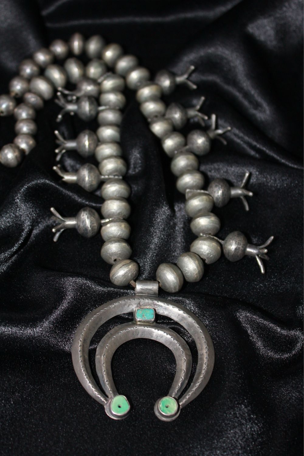 Vintage Silver + Turquoise Squash Blossom