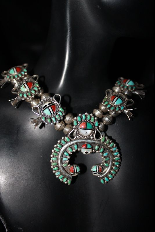 Zuni Multi-Stone Squash Blossom