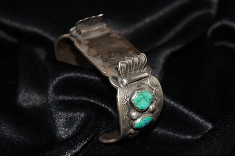 Sterling Silver and Turquoise Watch Band