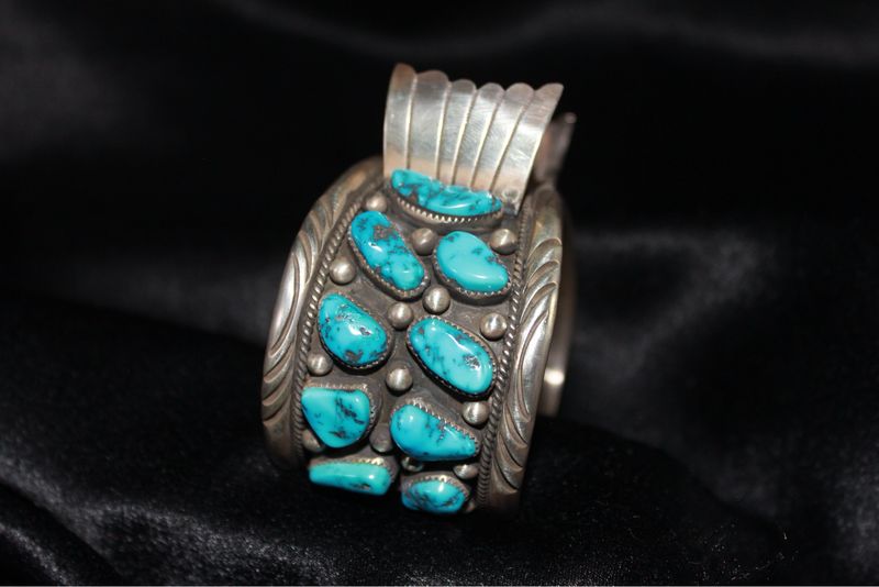 Beautiful Sterling Silver and Turquoise Watch Band