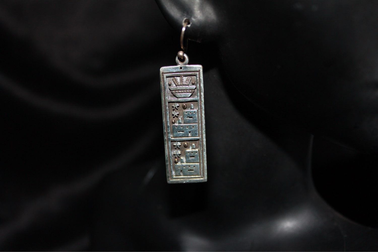14K + Sterling Silver Pueblo Earrings