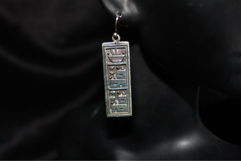 14K + Sterling Silver Pueblo Earrings
