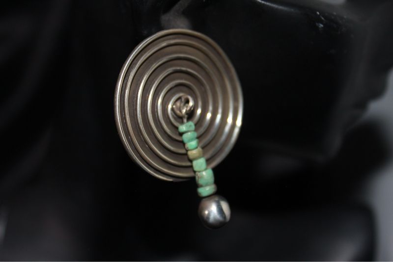 Sterling Silver and Turquoise Spiral Earrings