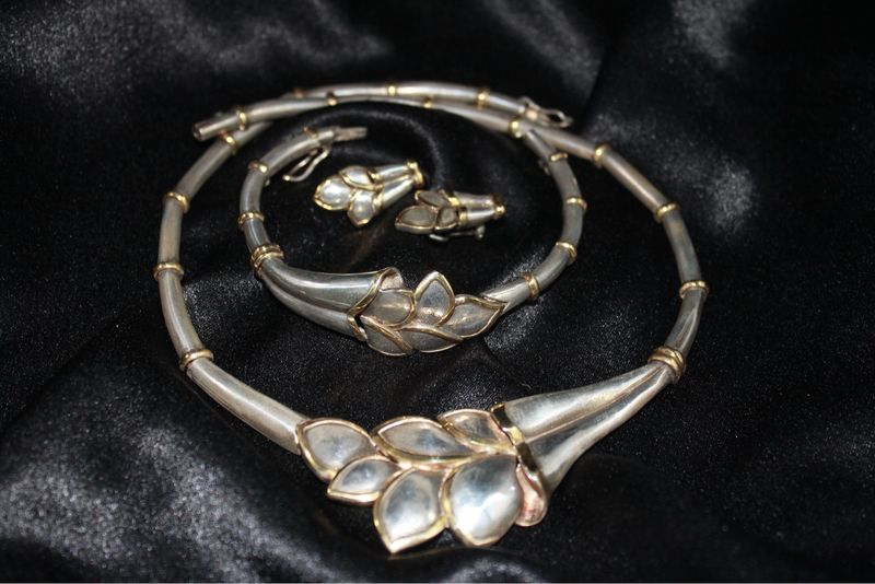 Federico Gonzales 14K + Sterling Silver Calla Lily Set