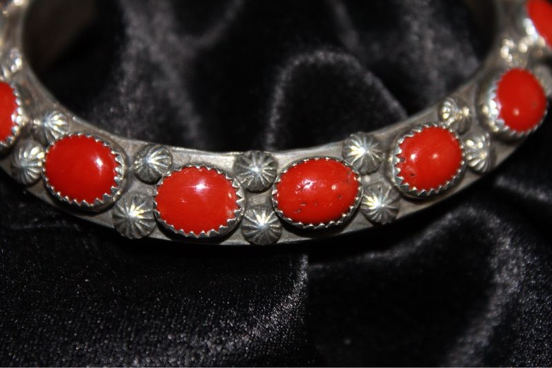 LM Sterling Silver + Mediterranean Coral Cuff
