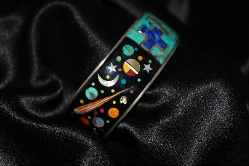 Exquisite Multi Stone Inlay Cuff