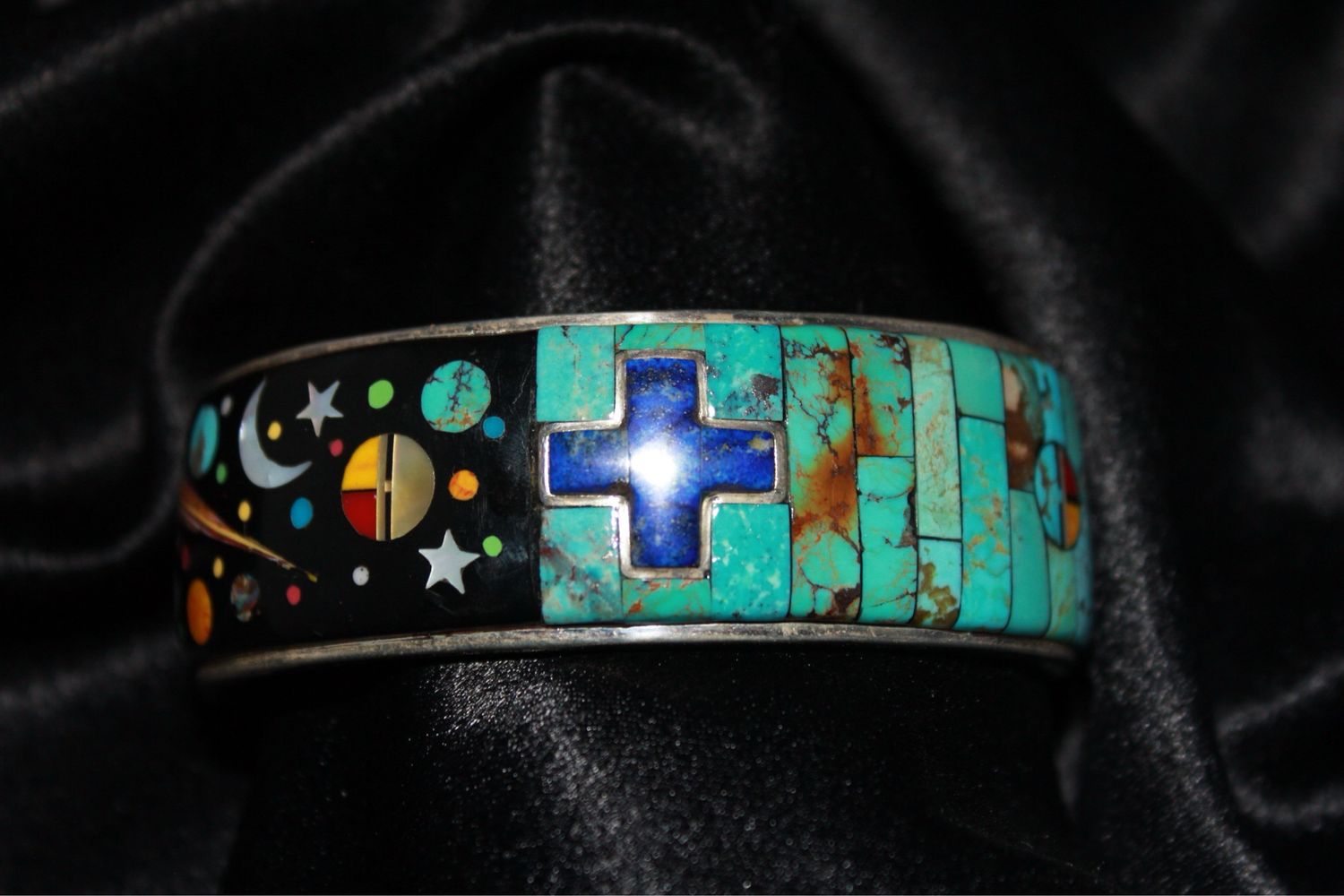 Exquisite Multi Stone Inlay Cuff