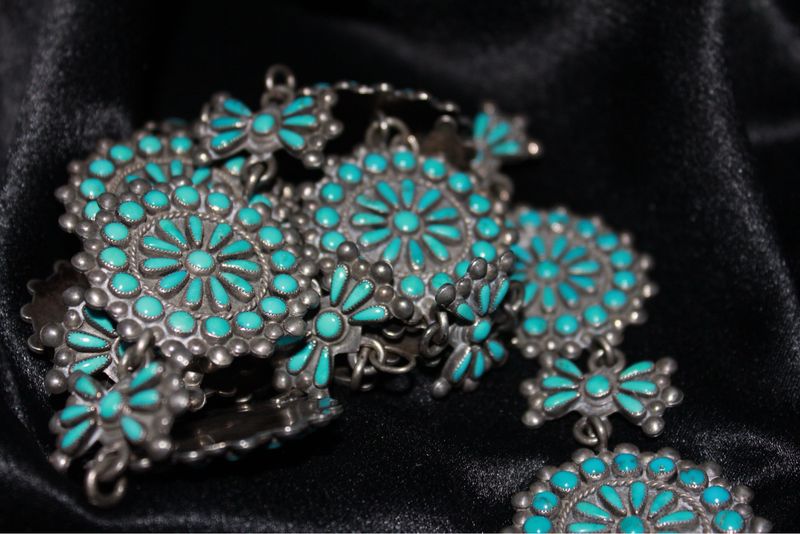 Zuni Link Style Turquoise Concho Belt