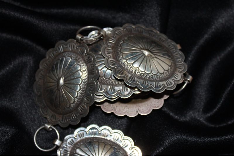 Sterling Silver Navajo Style Link Concho Belt