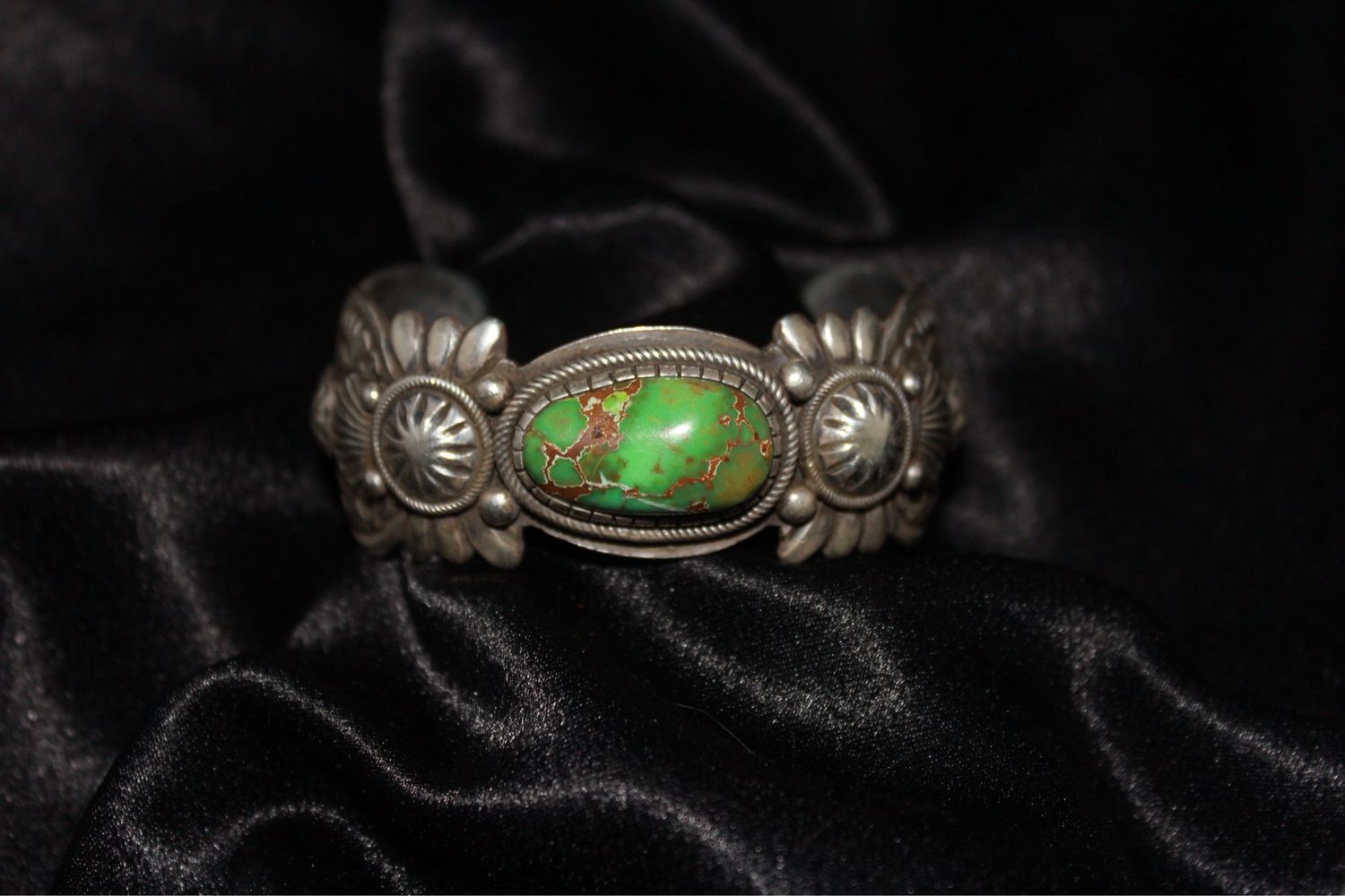 Ray Bennett Sterling Silver and Turquoise Cuff