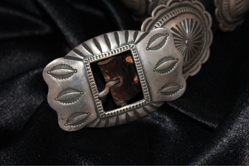 Sterling Silver Stamped Concho Belt