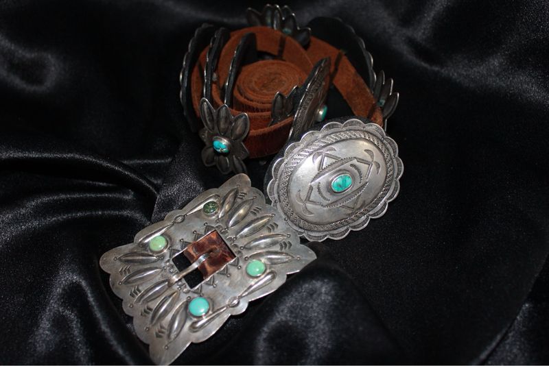 Beautiful Sterling Silver + Turquoise Concho Belt