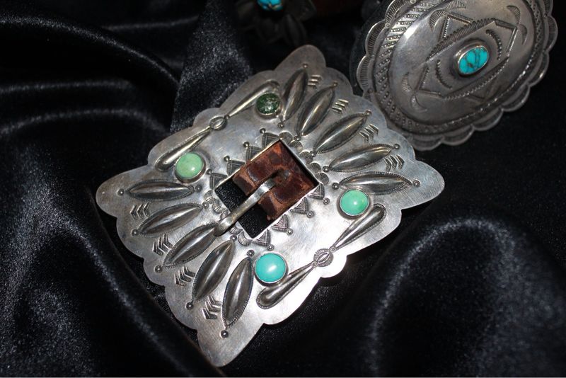 Beautiful Sterling Silver + Turquoise Concho Belt