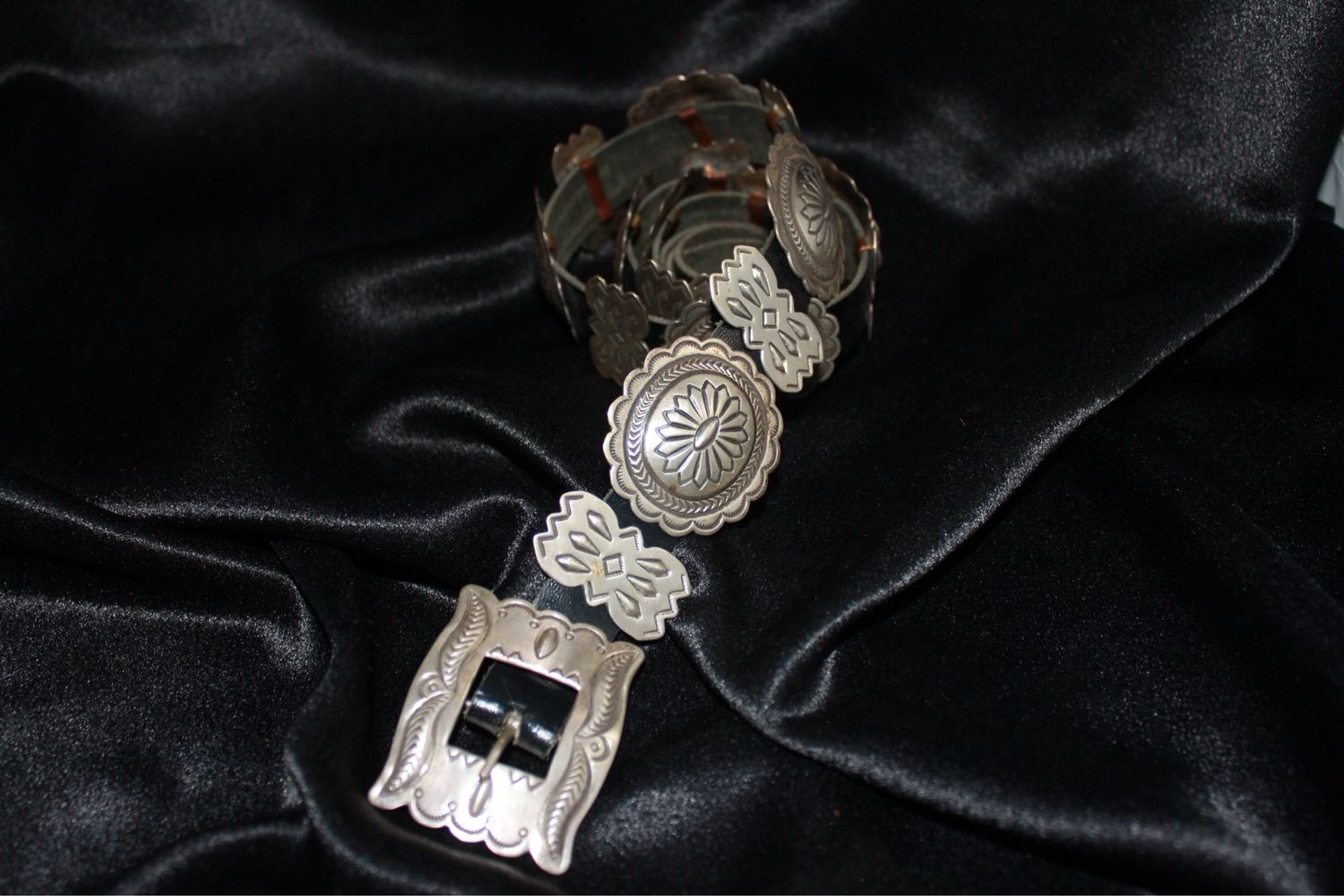Sterling Silver Stamped Concho Belt