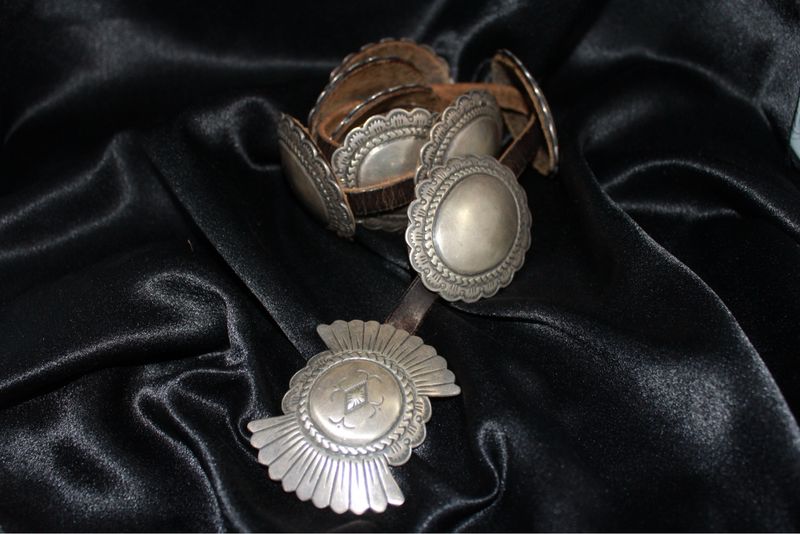 James Reid Sterling Silver Stamped Concho Belt