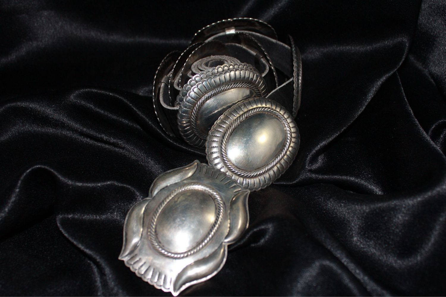 Sterling Silver Stamped Concho Belt