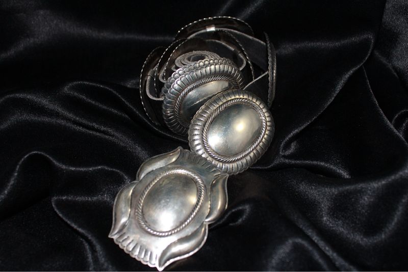 Sterling Silver Stamped Concho Belt